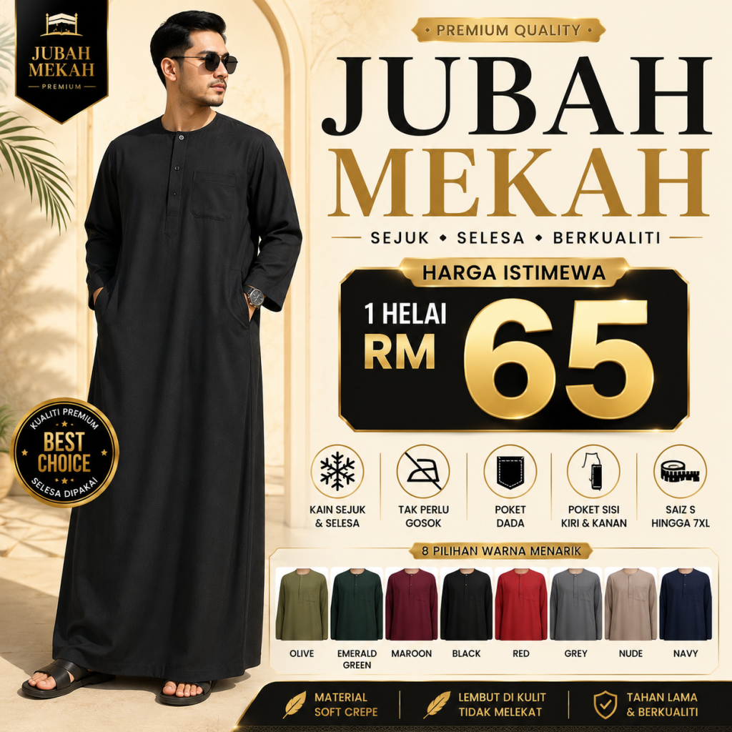 Jubah Mekah - 1 Helai